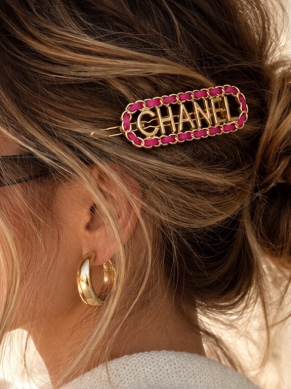 Designer Inspired Pink & Gold Statement Barrette